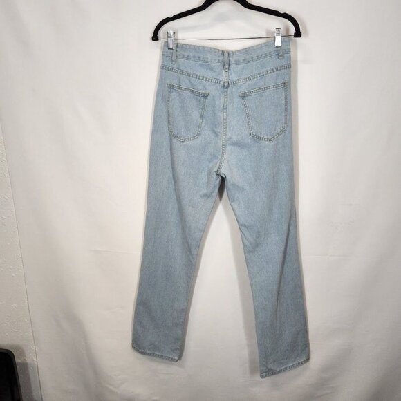SHEIN High Waist Ripped Frayed Straight Leg Jeans Size Large - Picture 6 of 8
